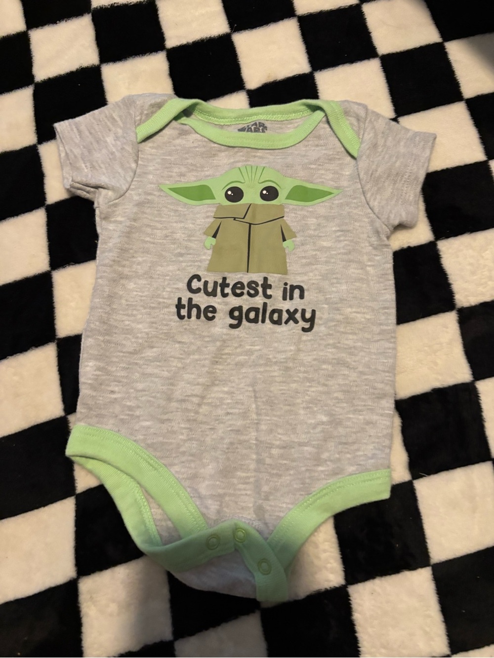0/3 month baby yoda starwars diaper shirt